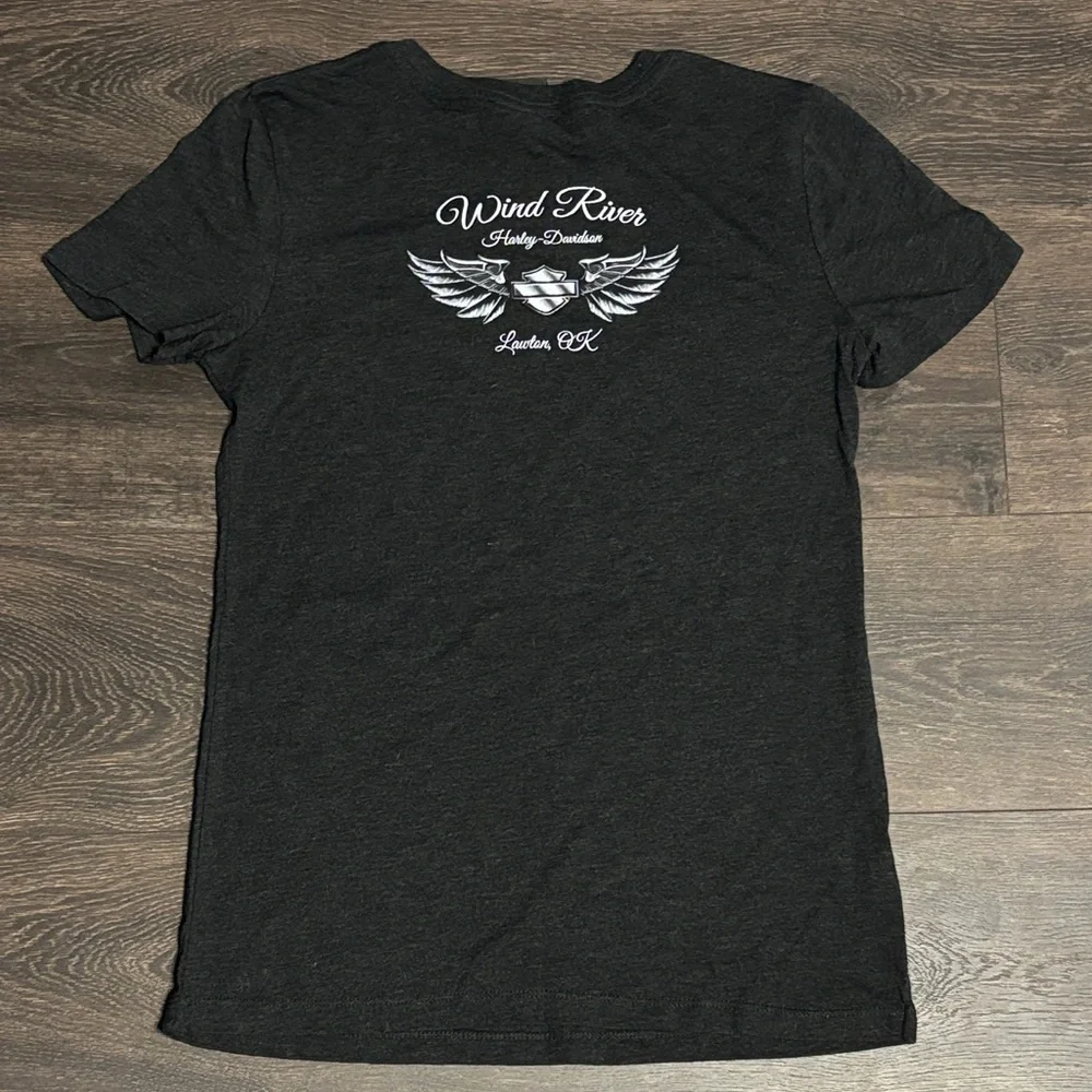 NWOT Harley-Davidson Black Graphic Tee with Red & Gray Logo - Picture 3 of 4